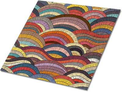 Tulup PVC Tegels - Patchwork Golven Vinyl Tegels - 30 cm x 30 cm - Veelkleurig Zelfklevende Vinyltegels - 9 stuks - Zelfklevende PVC Tegels - Op planten gebaseerd Plaktegels - Vloer Tegels PVC - Plaktegels keuken en Badkamer