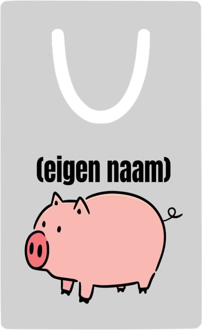 Hacebo® - varken met eigen naam metalen boekenlegger - Varken - boeren/varken liefhebbers - iemand die houdt van varkens - verjaardag - cadeau - kado - geschenk Bladwijzer boekenleggers - 7.6 cm x 5cm