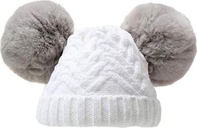 Soft Touch Babymuts Pompoms Chevron Acryl Wit Maat M