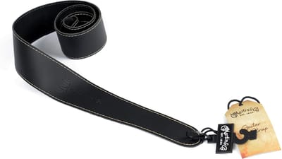 Martin 18A0046 Slim Style Lederen Gitaarband Zwart