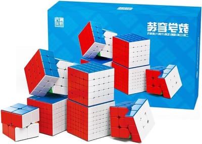 Magic Cubes Set - Puzzel Collectie - Hersenen Trainen - Stickerloos Ontwerp - 2x2 tot 7x7 - Multicolor