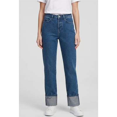 Karl Lagerfeld Cuffed Straight Denim Pants Mid Blue Taglia: W26 | Jeans straight fit Outlet | Donna | Blu