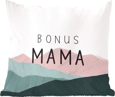 Sierkussens - Kussentjes Woonkamer - 50x50 cm - Spreuken - Bonus mama - Quotes - Mama
