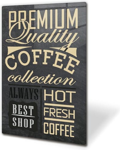 Coffee Collection Tempered Glas Wandbord 40cm x 60cm - Glazen Wandbord