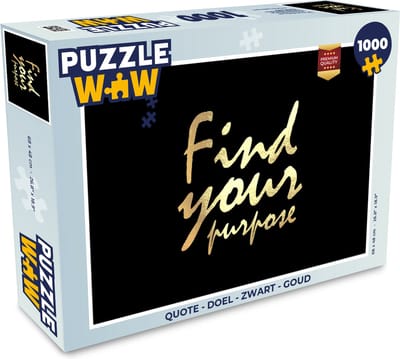 Puzzel Quote - Doel - Zwart - Goud - Legpuzzel - Puzzel 1000 stukjes volwassenen