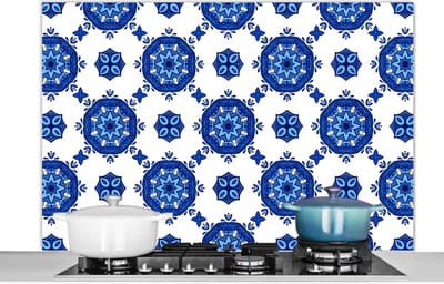 Spatscherm keuken 120x80 cm - Kookplaat achterwand Portugal - Bloemen - Design - Muurbeschermer - Spatwand fornuis - Hoogwaardig aluminium