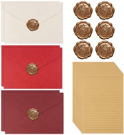 Dailygoods- Schrijfwarenset 22-delig - Vintage Papier - Vintage Enveloppen - Kraftpapier - Geschikt voor Bricolage - Uitnodigingen - Briefpapier