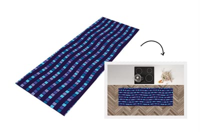 Keukenloper - Loper keuken - Blokken - Waves - Patronen - 150x50 cm - Keukenloper vinyl