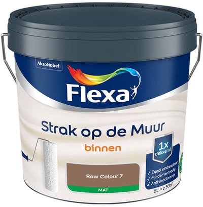 Flexa - Strak Op De Muur Binnen Mat - Raw Colour 7 - Mengverf - 5 L
