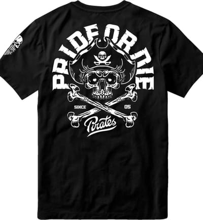 PRIDE or Die T-shirt PIRATE V.2 T-Shirt Katoen Zwart - XXXL