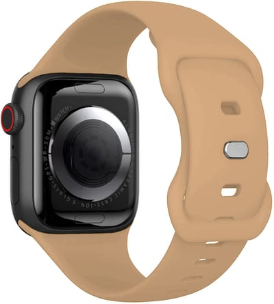 Bandje Geschikt voor Apple Watch 1, 2, 3, 4, 5, 6, 7, 8, 9, SE - 38/40/41 mm Bandje Siliconen Horloge Band Verstelbaar - Smartwatch Bandje Siliconen - Walnoot