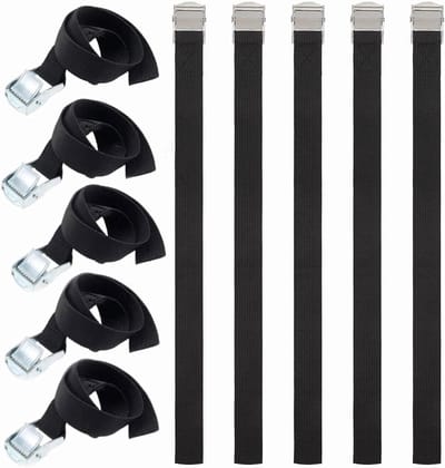 10 stuks verstelbare sjorriemen met klemsluiting - 2,5 x 50 cm - Roestvrije bevestigingsriemen voor fietsen, motorfietsen en bagage