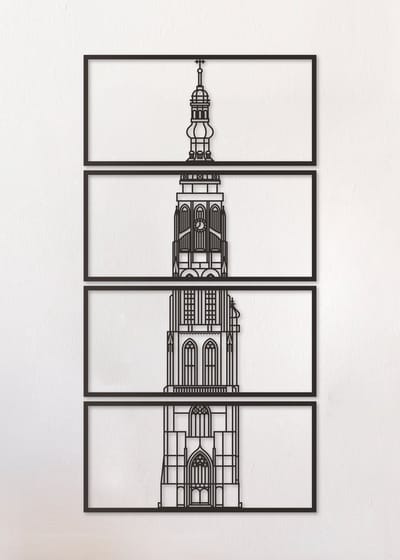 Wanddecoratie | Grote kerk Breda - XL (80x157cm)