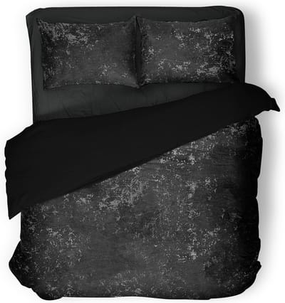 Eleganzzz Dekbedovertrek Crushed Velvet - Black - Dekbedovertrek 200x200/220cm - 100% Velvet - Tweepersoons dekbedovertrekken - Effen Dekbedovertrek