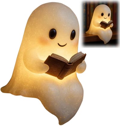 Nachtlampjes - Halloween - Halloween spookleeslampje, nachtlampje voor volwassenen, tafellamp voor in de slaapkamer, ontmoet een spook vol liefde en licht, licht dat meerdere kamers verwarmt, decoratieve Halloween-lampjes (verpakking van 3)