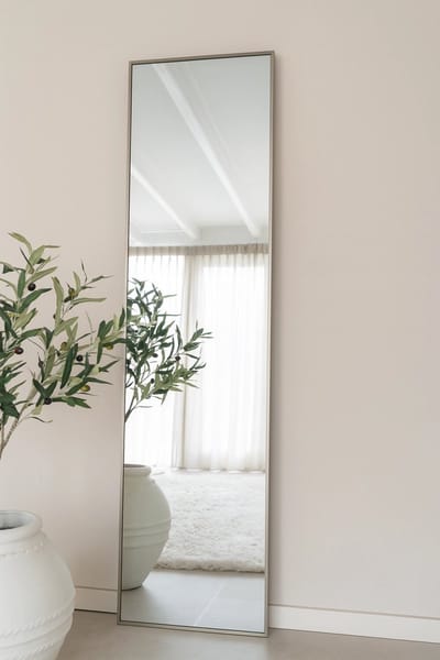 Nordic Style® Rechthoekige spiegel 180x40cm - Greige - Scandinavische Spiegels - Vierkant - Pas spiegel - Staande spiegel - Kleedkamer spiegel - Pas