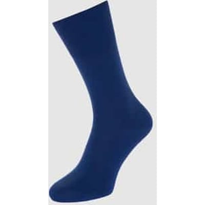 FALKE Airport eenkleurig wol katoen sokken heren blauw - maat 39-40