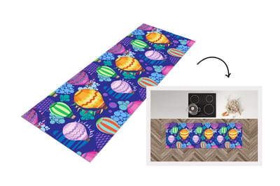 Keukenloper - Loper keuken - Luchtballon - Regenboog - Patronen - Kinderen - Abstract - 150x50 cm - Keukenloper vinyl
