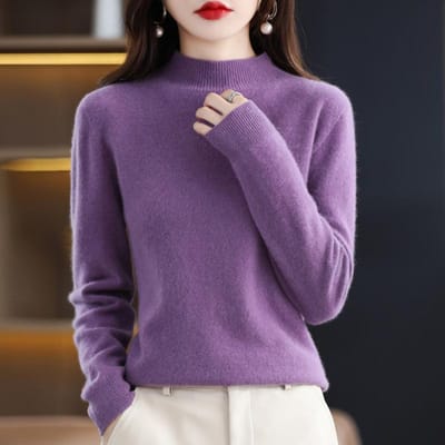 Herfst Winter Dames Gebreide Coltrui Casual gebreide trui met losse bodem S