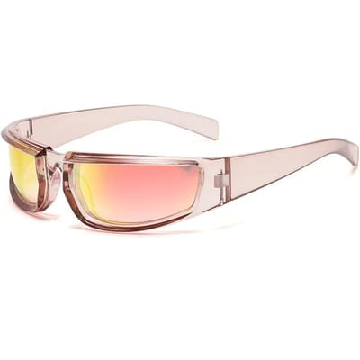 Lunettes de Soleil Y2K Populaires pour Femmes Lunettes de Soleil Punk Sportives Uniques pour Hommes Protection UV400 Lunettes Masque Miroir Colorées Designer Lunettes de Soleil d'Extérieur
