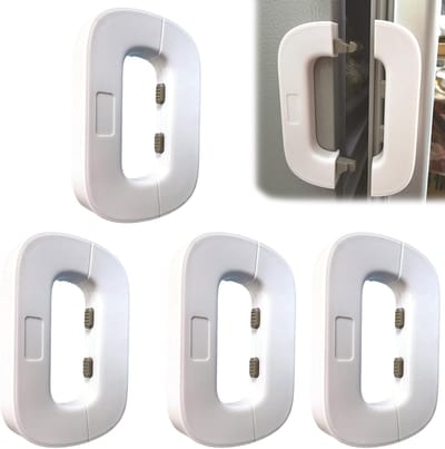 Koelkastslot - Babyproof slot - Kinderveiligheid thuis - Zelfklevend ontwerp - 4 stuks - Wit