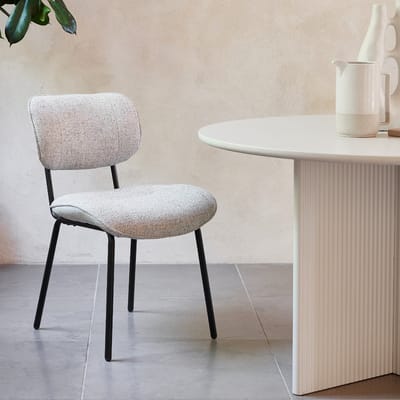 Eetkamerstoel Zonder Armleuning - Off White Stof - Buffalo - Giga Living