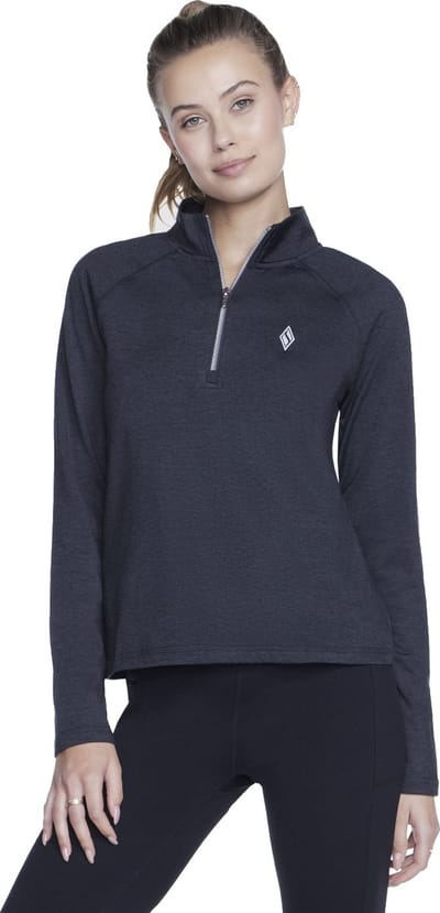 Skechers Skech-Knits Ultra Go 1/4 Zip LT4-BKCC, Vrouwen, Zwart, Sweatshirt, maat: L