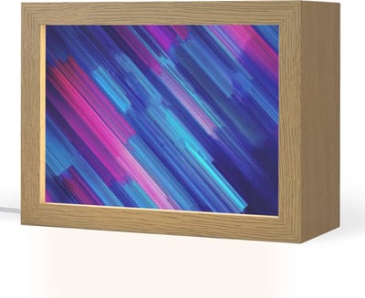 Nachtlampje 20x15 cm - Kinder lampje - Lijnen - Abstract - Patroon - Donkerblauw - Tafellamp kinderkamer - Slaapkamer lamp - Bedlamp kinderen - Kinderlampje stopcontact - Wandlamp babykamer - Nachtlampjes