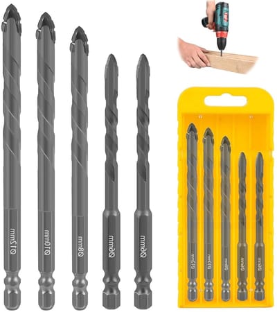 Dailygoods - 5-delige Excentrische Boorset - Multifunctionele Boor voor Beton en Hout