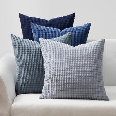 kussens voor bank, Scandinavische woonkamer, 2 vierkante kussens, dubbelzijdig pluisd Cheryl vlak patroon