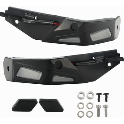 Garde-mains pour moto et kits de lumières LED Garde-main Protecteur de guidon Kit d'éclairage Compatible noir