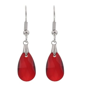 Behave Oorbellen Dames – Rode Druppel Oorhangers – Zilverkleurig – Lichtgewicht 3 gram – Inclusief Geschenkzakje