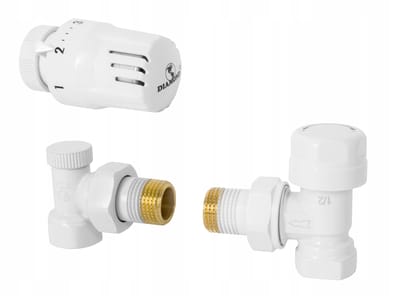 Diamond Thermostatische Set Wit Hoek 1/2" DN15