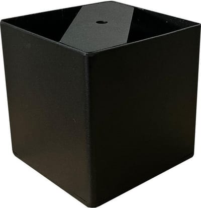 FLE - Stalen meubelpoot zwart vierkant 10 bij 10 cm en hoogte 10 cm