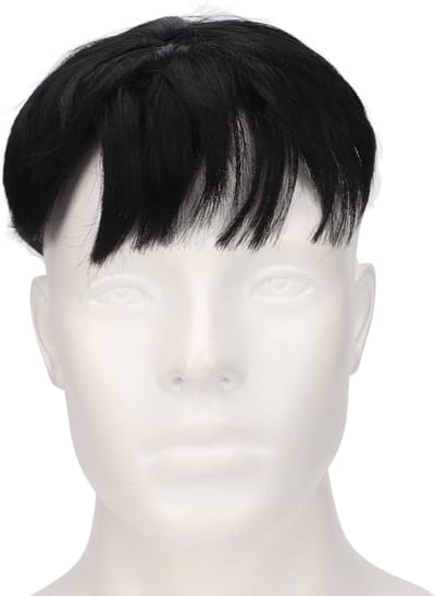 Korte Zwarte Peruk voor Mannen, Stijlvolle Haarstuk voor Feestjes en Halloween, Fluffy Toupee voor Dagelijks Gebruik, Kunsthaar voor Mannen