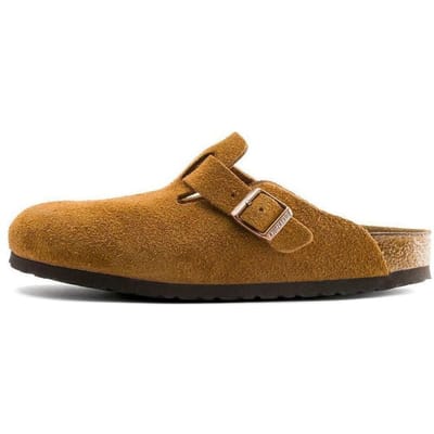 Birkenstock Boston Soft Voetbed Suède Leer Smal Nerts Unisex Sneakers Bruin 1009543 38 brown