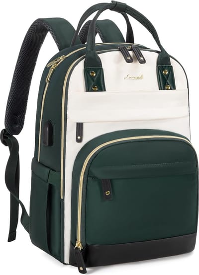 SHOP YOLO - Rugzak voor Dames -waterdicht-rugzak met laptopvak - 15,6 inch -donkergroen