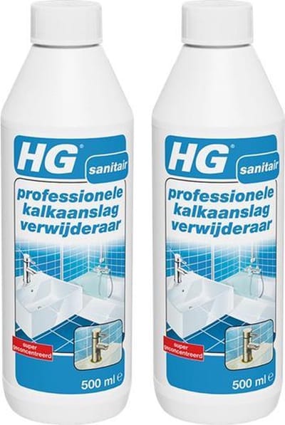 HG professionele kalkaanslag verwijderaar Dé professionele ontkalker 500 ml - 2 Stuks !