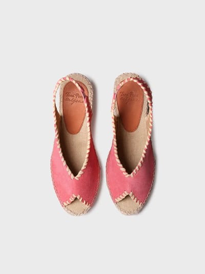 Espadrille met peeptoe-sleehak | LAILA-SD