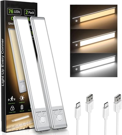 Keukenverlichting onderbouw led-keukenverlichting onderbouw led- USB-oplaadbaar - Dimbaar met magnetische bevestiging - Geschikt voor diverse toepassingen zoals aanrechtbladen trappen en gangen - Wit - 30 x 4 x 1,5 cm