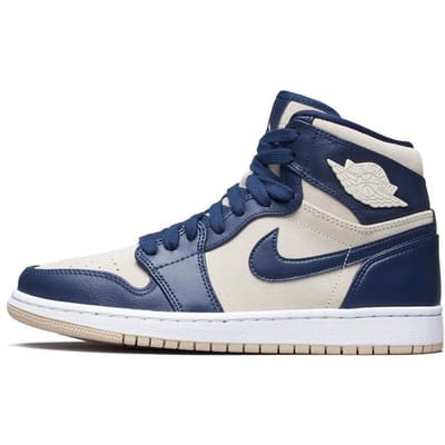 Jordan 1 Retro Premium Bleu Nuit Crème Claire (aux femmes) 38.5 gray