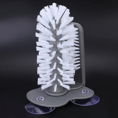 Type Ventouse Murale Brosse à Tasses Nettoyeur de Bouteilles d'Eau en Verre Tasses Outil de Nettoyage pour Usage Domestique gray