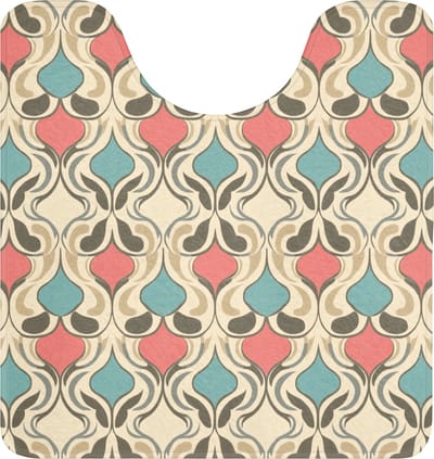 WC mat met uitsparing 55x60 cm - Antislip - Barok - Retro - Kleurrijk - Toiletmat met uitsnijding - Vloermat - Douchemat - Toilet tapijt - Toiletmatten