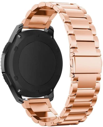 Strap-it Stalen schakel bandje 22mm - RVS bandje geschikt voor Samsung Galaxy Watch 46mm / Galaxy Watch 3 45mm / Gear S3 Classic & Frontier - Amazfit GTR 47mm / GTR 2 / GTR 3 - Pro - OnePlus Watch - rosé goud