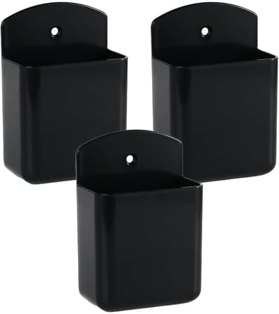 Dailygoods- Wandpenhouder - Set van 3 - Zelfklevende Wandbeugel - Organisatie voor Thuis/School/Kantoor - Zwart ABS Kunststof - Duurzaam en Sterk - Wandorganizer