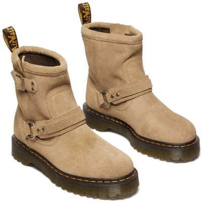 Dr. Martens Bikerlaars - Anistone HRNS - Savannah Tan Bronx Suede - EU36 - voor Vrouwen - camel