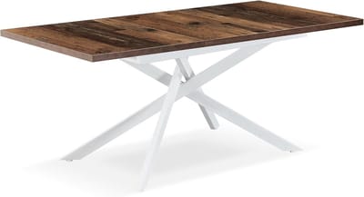 Eetkamertafel uitschuifbaar modern industrieel design 120-160 x 80 cm voor 4 tot 6 personen