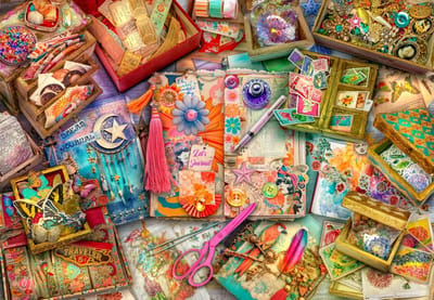 Bluebird Puzzle legpuzzel The Junk Journaler's Desk - 1000 stukjes fantasie.