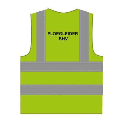 Ploegleider BHV hesje RWS limoengroen