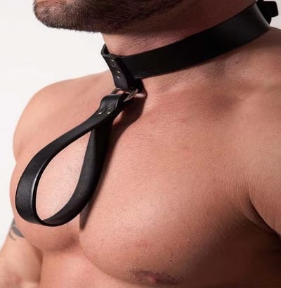 Leren Bondage Halsband Met Riemlus – Choker Dames Heren – Fetish BDSM
